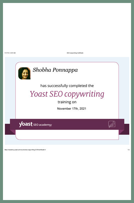 Yoast SEO Copywriting Certificate