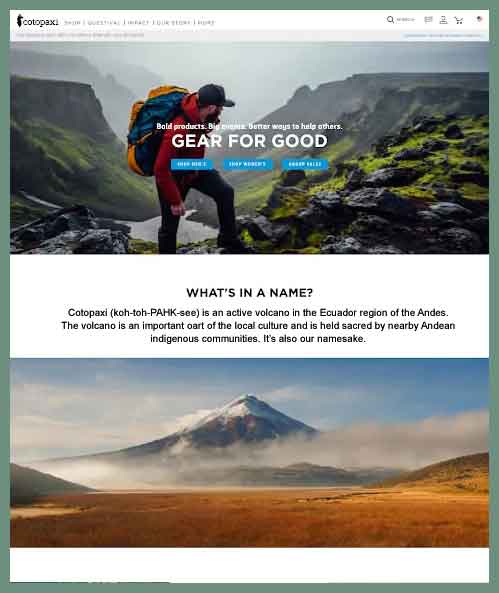 Cotopaxi's About Page