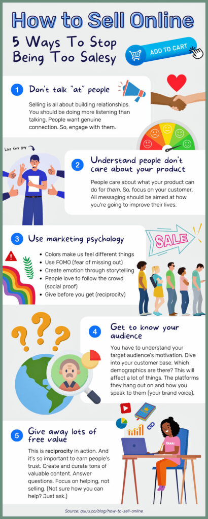 Stop Being Sales-y Infographic