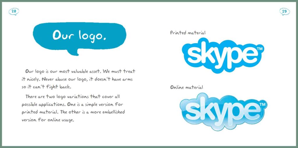 Skype Brand Guidelines Manual Logo Usage Page