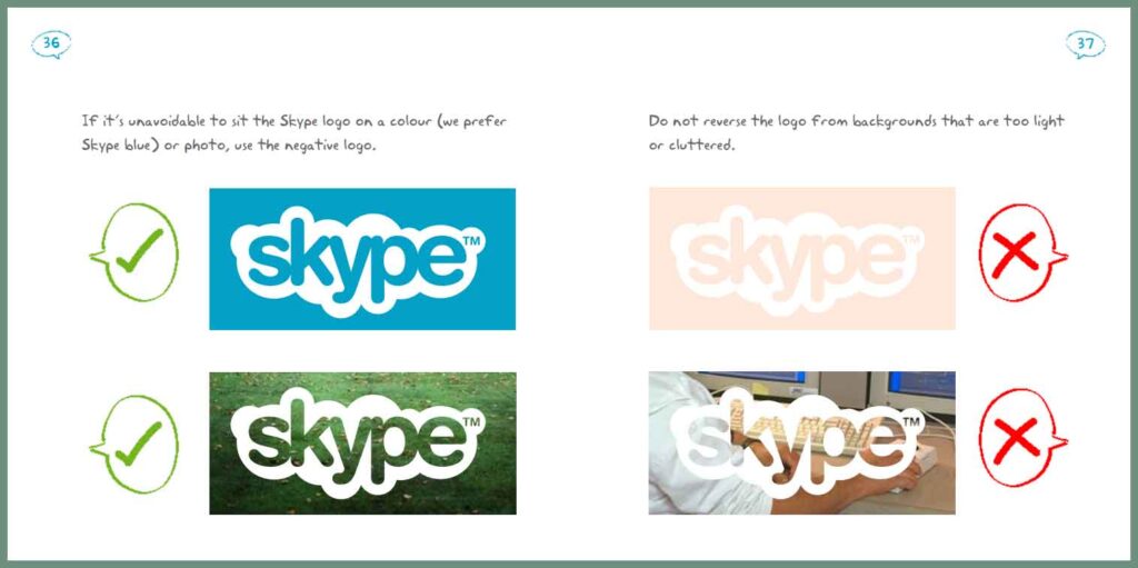 Skype Brand Guidelines Manual Logo Usage Page 3