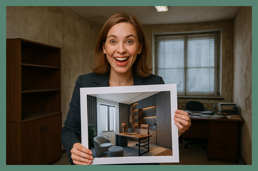 Service Brand | Office Décor Expert | Case Study | Visual Alignment: When an Office Makeover Expert Worked Under a Shabby Facade