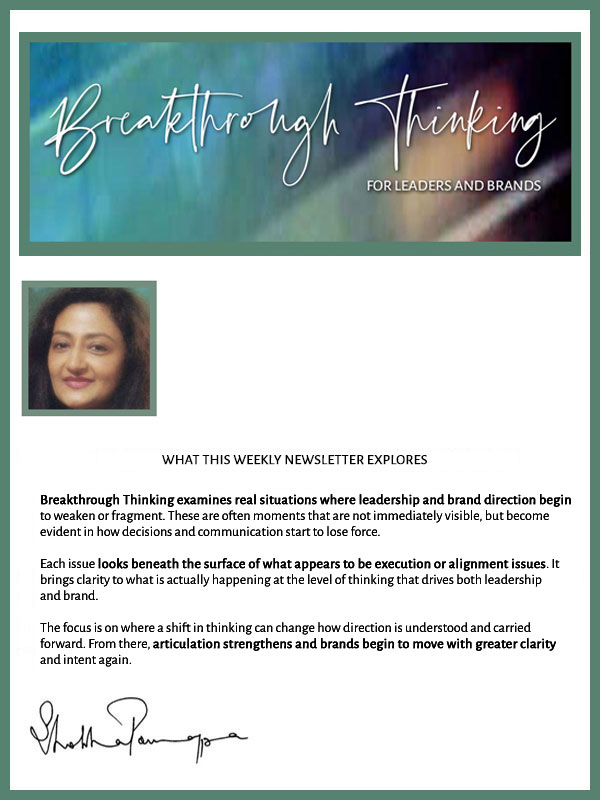 Breakthrough Thinking Newsletter